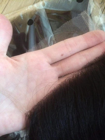 2Chique Boutique Human Hair Wig 4x4 Transparent Lace Wig Natural Color Silky Straight 20 inches