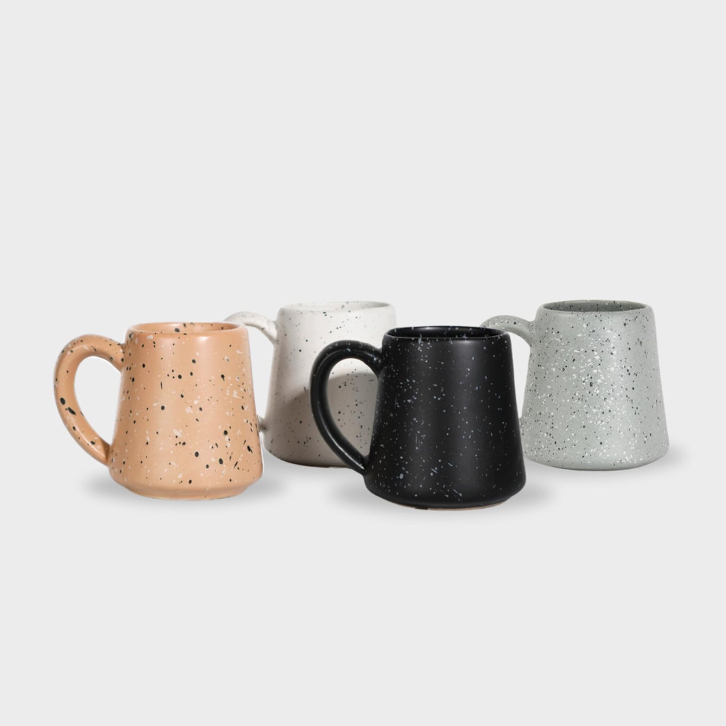 SWEET JULY Edgewater Collection Coffee Mugs Set of Two - Durable, Hand-Thrown Ceramic Mugs for Coffee & Tea, 16 oz Capacity - Available in White, Black, Gray, and Ch (Chai Speckled)