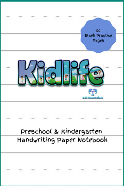 Kindergarten Handwriting Paper Notebook: 120 Blank Practice Pages with Dotted Lines perfect for preschoolers, toddlers, kindergarteners,