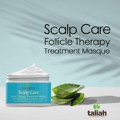 Taliah Waajid Scalp Care Follicle Therapy Treatment Masque | Plant-Based Hair & Scalp Treatment | Wild Sea Moss, Rosemary & Aloe to Restore Moisture and Strengthen Hair - 12oz (V104)