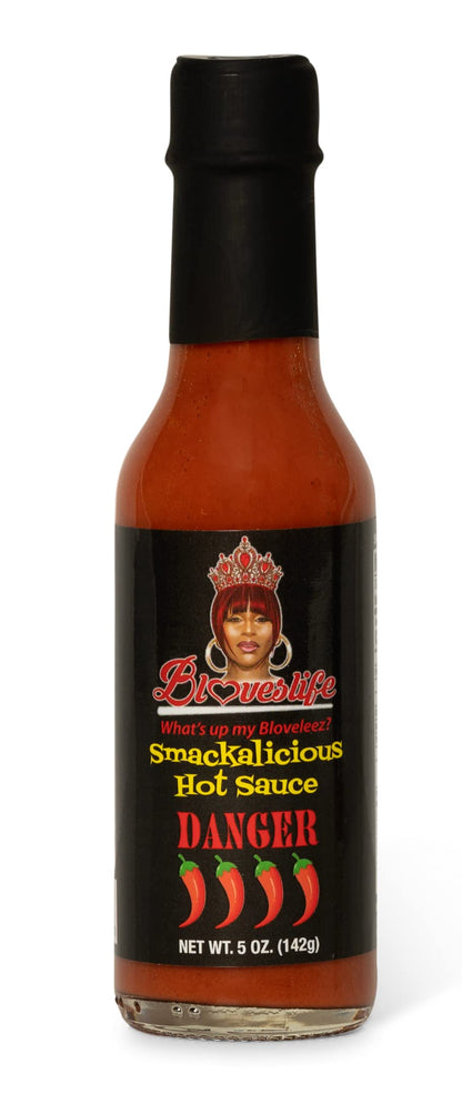 Blove's Smackalicious Hot Sauce, Ghost Pepper Vinegar Flavored Sauce, Vegan Organic Hot Sauce W/Low-Sodium, Low-Fat, No Added Preservatives & Flavours - All Natural Hot Sauce Danger Bottle - 5 Oz