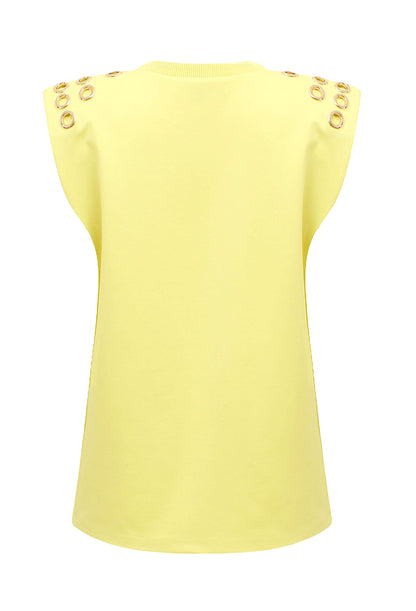 Pantora Women's Monica Grommet Tee, Yellow, Small