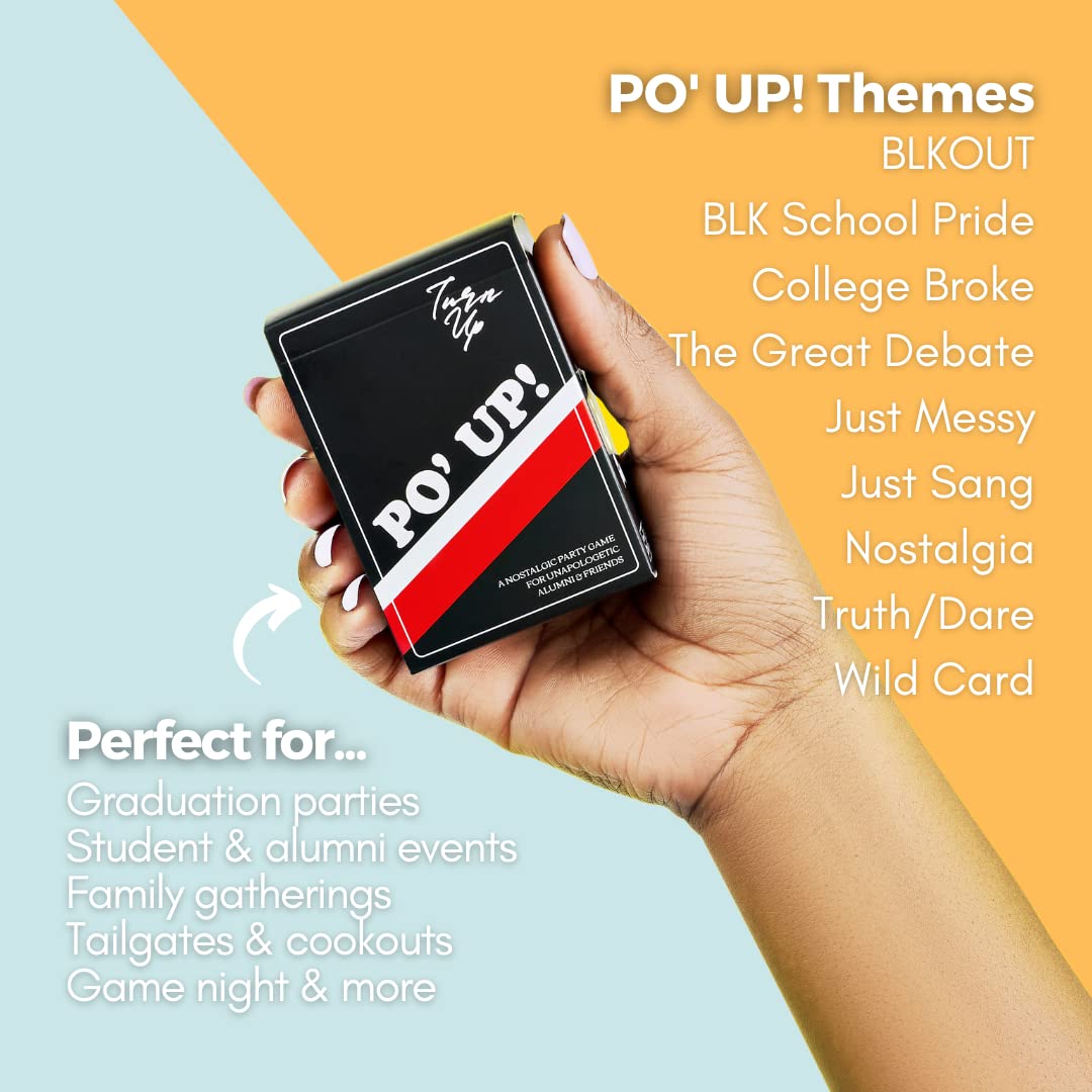 PO' UP! Card Game - The Ultimate Party Game for Black Alumni from HBCUs to PWIs | Perfect for Graduation, Greek Picnics, Parties, Family Gatherings and Birthdays