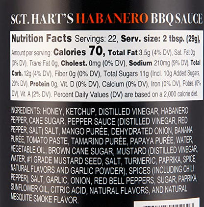 SGT. Hart’s BBQ Sauce, Original, Chipotle, & Habanero Flavors - Trio Pack - 22.04 OZ Each