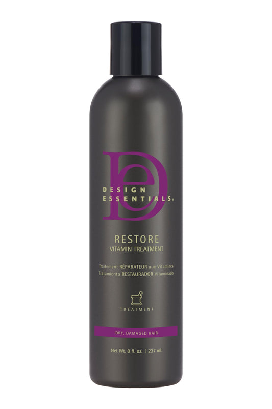 Design Essentials Restore Vitamin Treatment for Natural Dry Damaged Hair, White, 8 Fl Oz