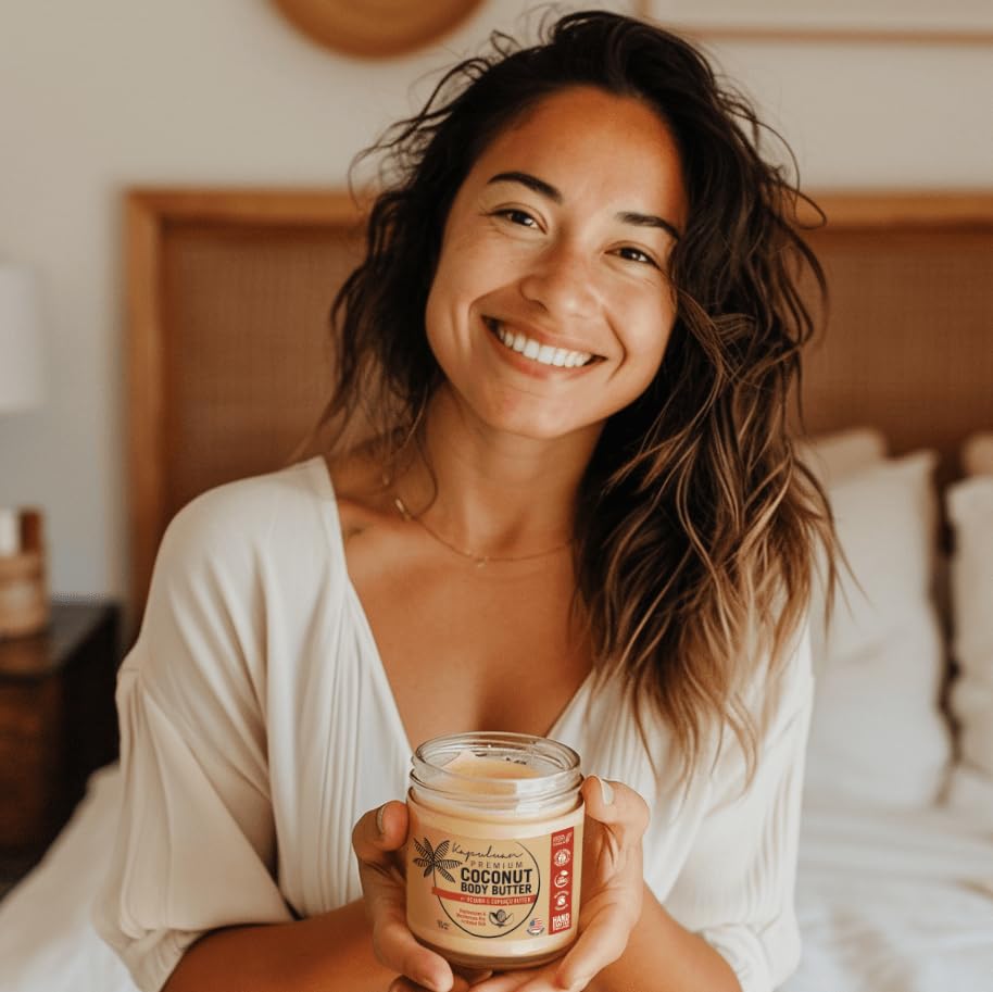 Kapuluan Coconut Body Butter for Women Dry Skin, Body Butter with All Natural Coconut Oil, Ucuuba Butter & Cupuaçu Butter,Body Cream Whipped Body Butter for Women (Tiger Orchid and Wild Cherry Scent)
