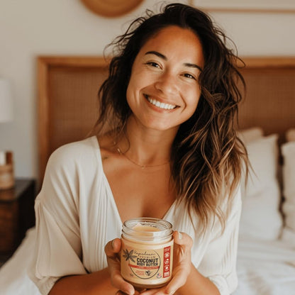 Kapuluan Coconut Body Butter for Women Dry Skin, Body Butter with All Natural Coconut Oil, Ucuuba Butter & Cupuaçu Butter,Body Cream Whipped Body Butter for Women (Tiger Orchid and Wild Cherry Scent)