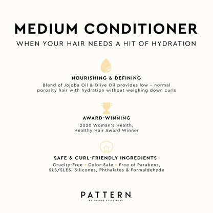 PATTERN Beauty by Tracee Ellis Ross Medium Conditioner - Hydration & Slip for Curly Hair 3a-4a, 29 fl oz