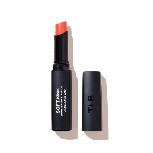 The Lip Bar Soft Kisses Nourishing Vegan Lipstick, with Moisturizing Mango Seed Butter, Satin Finish, Good Vibez - Peach