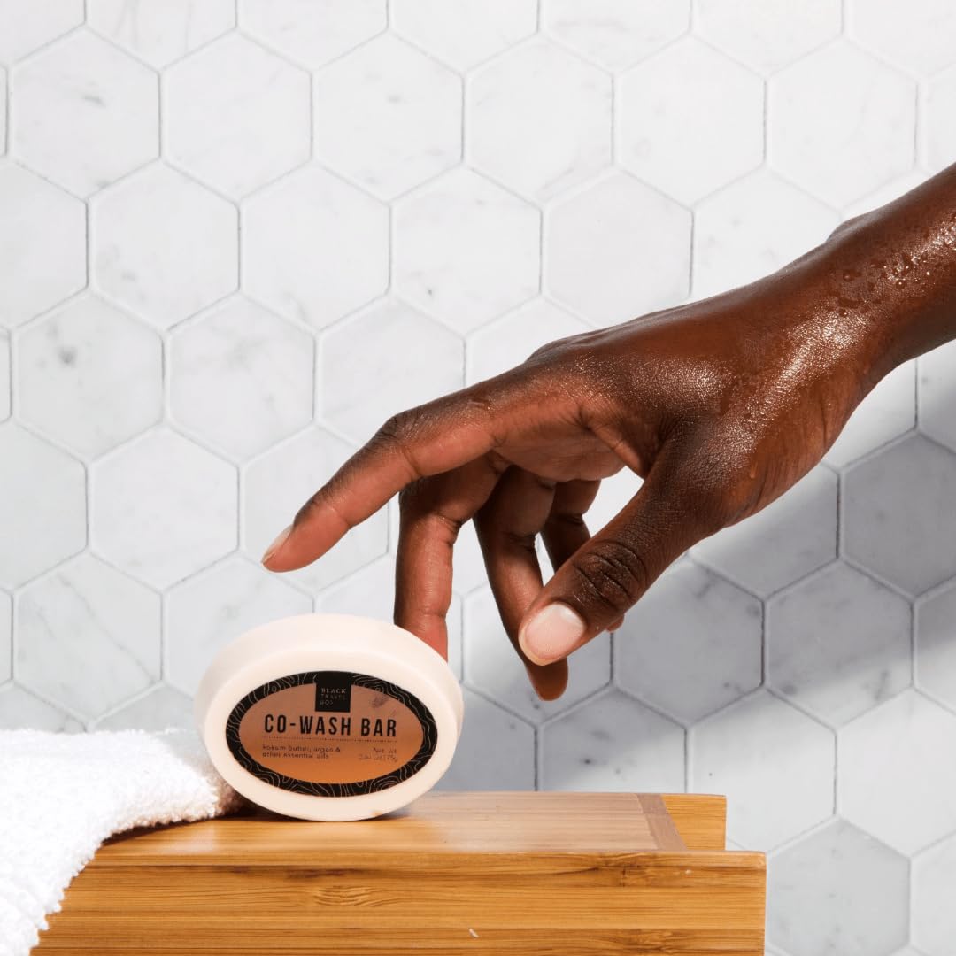 BlackTravelBox Solid Co-Wash Bar With Sunflower And Calendula To Refresh And Restore Hair Texture In-Between Shampoo Days, Easy 2-In-1 For Waves, Curls, And Coils, TSA Friendly - 2.6 Oz