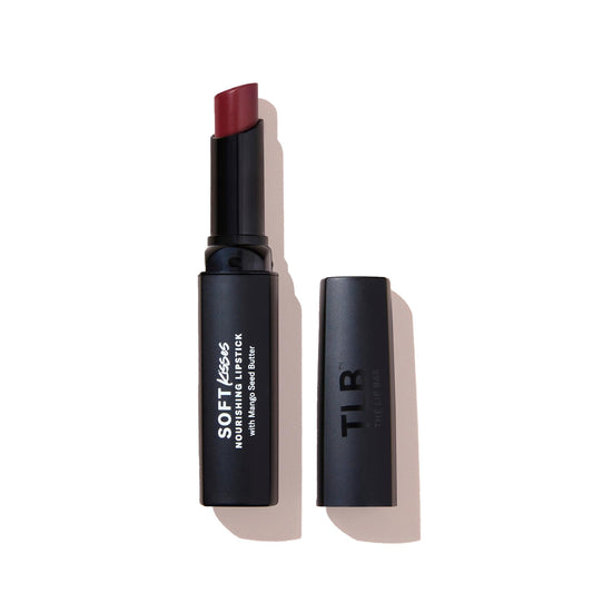 The Lip Bar Soft Kisses Nourishing Vegan Lipstick, with Moisturizing Mango Seed Butter, Satin Finish, Level Up - Berry