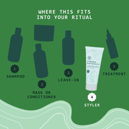 Sienna Naturals - Dream Curl Cream – Lightweight Curl Defining & Hydrating Styling Cream – Enhances Curls, Reduces Frizz & Adds Soft Hold – Clean, Vegan & Silicone-Free, 6oz