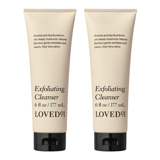 Loved01 Face & Body Exfoliating Cleanser, John Legend Skincare, Hydrating & Moisturizing Wash, Helps Skin Irritation, with Mandelic Acid for Gentle Exfoliation, 2-Pack (6 oz each)
