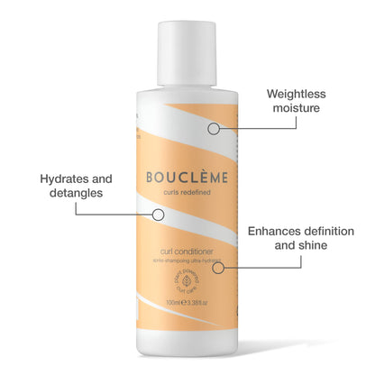 Bouclème - Discovery Kit - Ultimate Haircare Travel Kit - Protects & Nourishes Hair - Use to Cleanse, Condition and Style - Natural Ingredients & Vegan - 6 x 3.3 fl oz