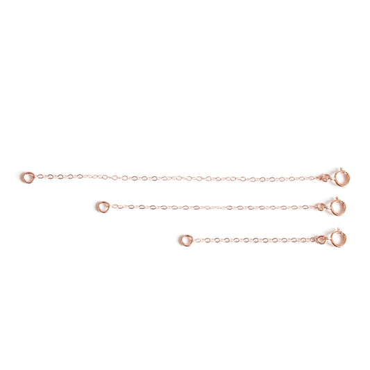 Wild Moonstone Necklace Bracelet Extender Chain 3pc Set - 2", 3", 4" - Sterling Silver, 14k Gold Filled, 14k Rose Gold Filled (14k Gold Filled)