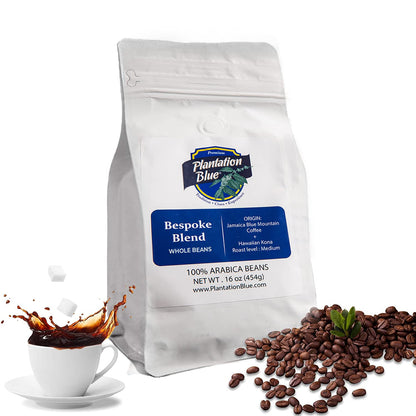 Exclusive Island Blend Bundle: 1lb 100% Jamaica Blue Mountain + 1lb Bespoke Blend with Hawaiian Kona Whole Bean Coffee Medium Roast