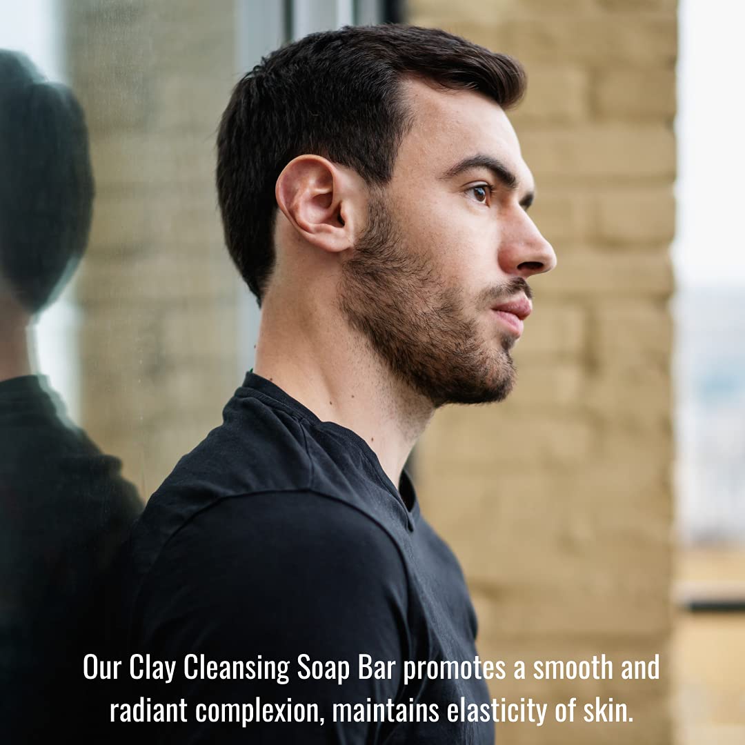 Natural Radiant Life Organic Clay Soap Bar - 5 Oz - Clarifying and Hydrating Bar Soap with Rare Earth Mineral Clay and Olive Oil - Ideal for Acne, Dermatitis, Psoriasis, Hyperpigmentation - Gentle