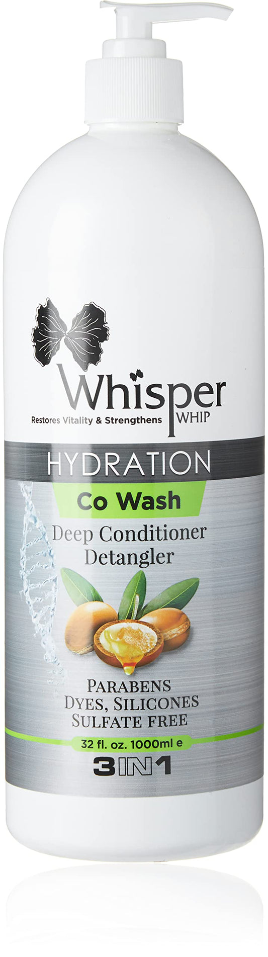 Whisper Whip-Leave in, Co-Wash Moisturizer & Detangler, and Deep Conditioner, Sulfate Free, 100% Keratin Based, For all hair types 32 oz. bonus size