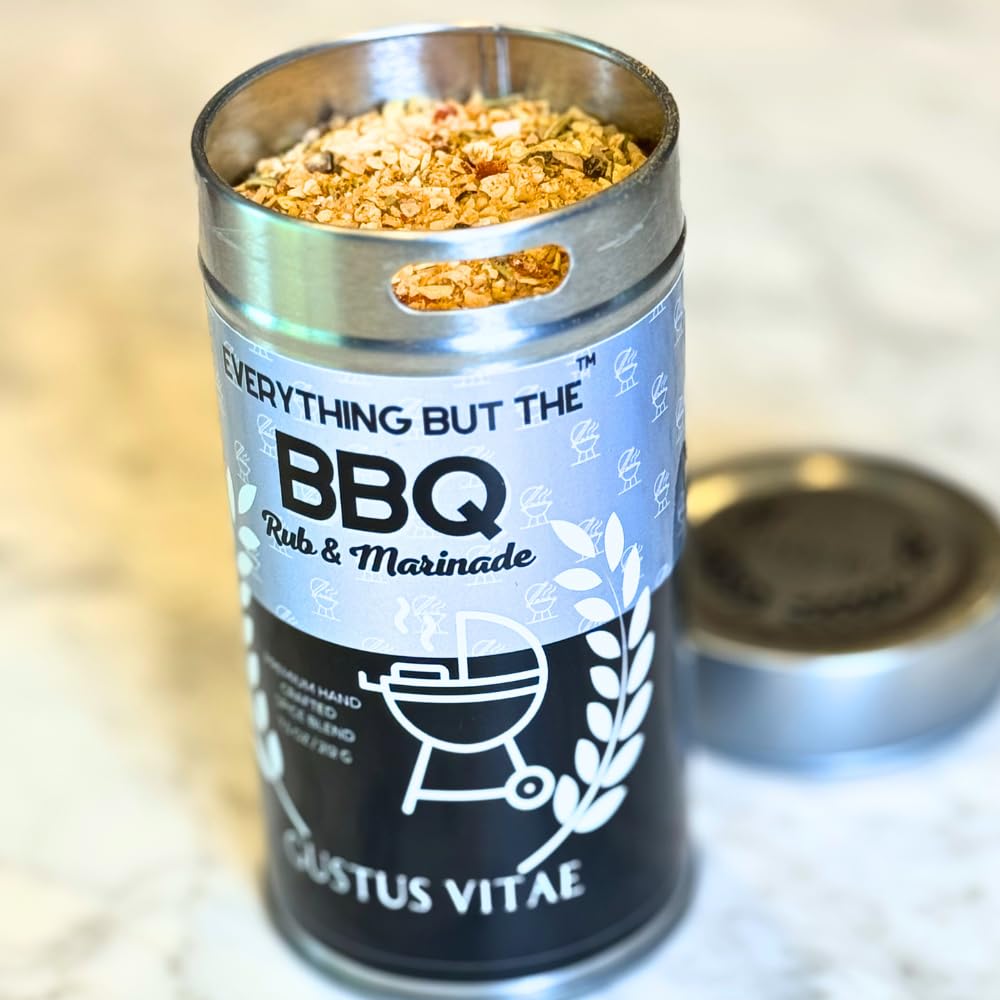 Everything But The BBQ Rub and Marinade | | Gourmet Seasoning | Artisanal Spice Blend | All Natural | Non GMO | Hand Crafted | Made In USA | 7.5 oz (213g) | Small Batch | Gustus Vitae | #562