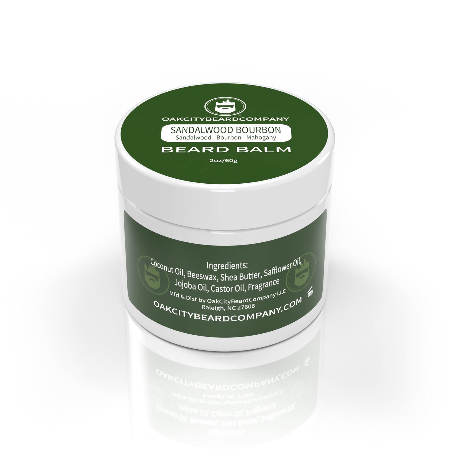 Oak City Beard Company - Sandalwood Bourbon - 2 Ounce - Beard Balm - Sandalwood - Bourbon - Mahogany - Beard Conditioner