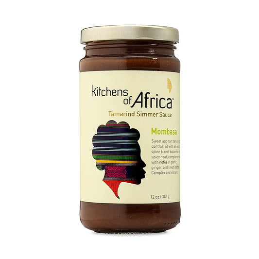Kitchens of Africa Tamarind Sauce (12 oz Jar) African Simmer Sauce with Tart Tamarind, Sweet Dates, and an Exotic Spice Blend – Vegan & Gluten Free – Stir Fry Sauce with Bold Flavors