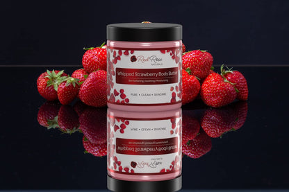 Red Rose Naturals Whipped Strawberry Body Butter for Sensitive, Dry Skin, 8 Oz, Non-Greasy, Soft & Creamy, Moisturizing Shea Butter- Natural Skincare for All Skin – Vegan