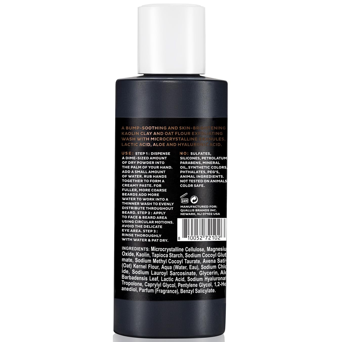 Scotch Porter Exfoliating Beard Wash & Face Cleanser for Men, Travel Friendly | Formulated with Non-Toxic Ingredients, Free of Parabens, Sulfates & Silicones | Vegan | 2.17 oz Bottle
