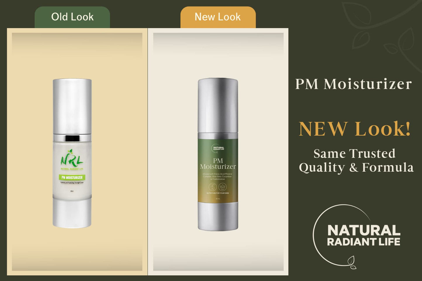 NRL NATURAL RADIANT LIFE PM FACIAL MOISTURIZING LOTION – Night Cream, Intense Hydrating Facial Lotion, Helps Smooth Fine Lines and Reduce Wrinkles - 30ml / 1 Oz (Packaging May Vary)