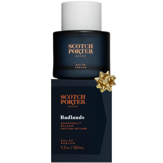 Scotch Porter Badlands Fragrance | Eau de Parfum for Men | Citrus & Crisp Woods | Grapefruit, Balsam, Haitian Vetiver | ree of Parabens, Sulfates & Silicones | 50 mL