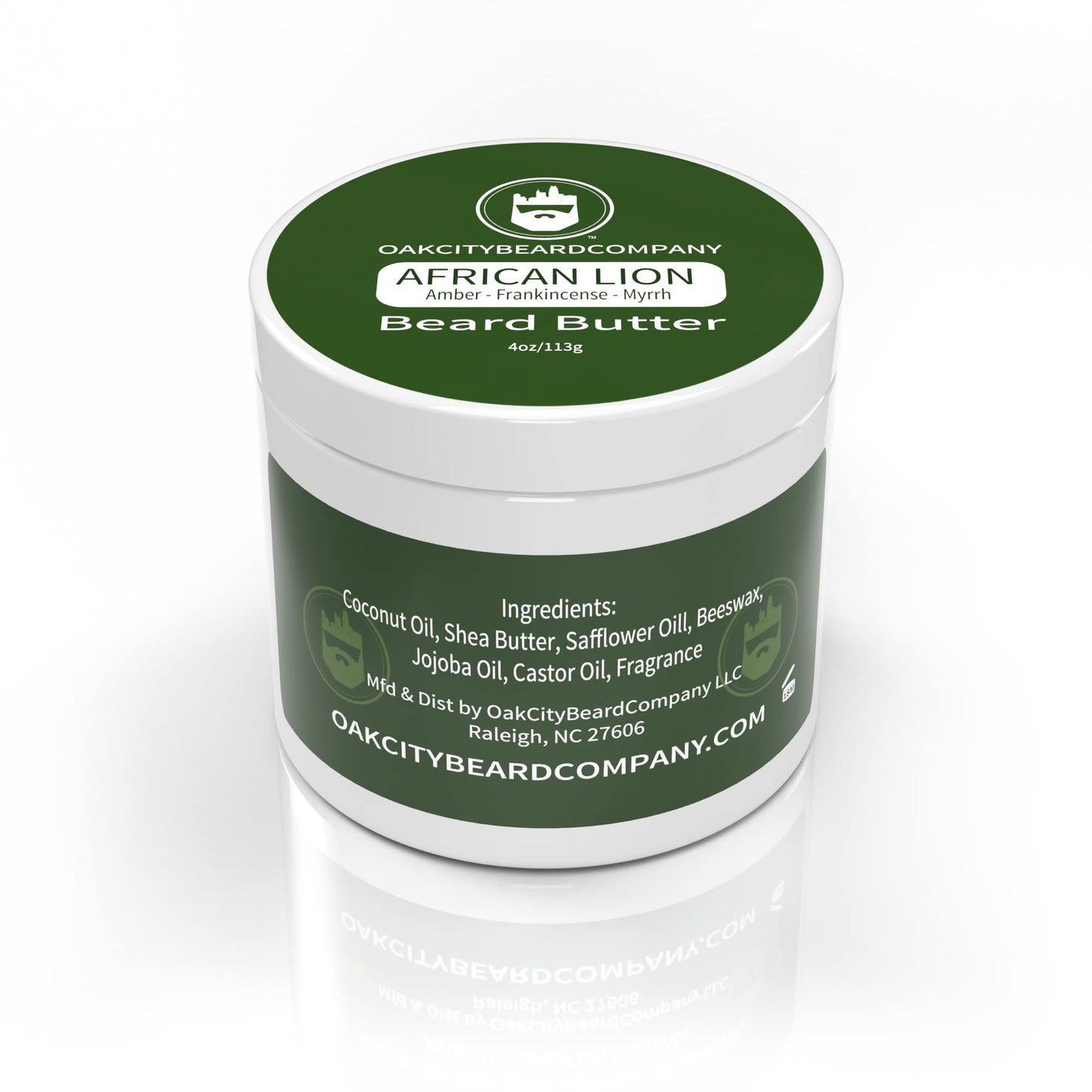 Oak City Beard Company - African Lion - 4 Ounce - Beard Butter - Beard Conditioner - Amber - Frankincense - Myrrh - Patchouli