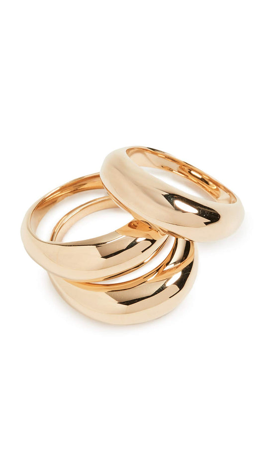 Soko Women's Fanned Stacking Rings, Gold, 6