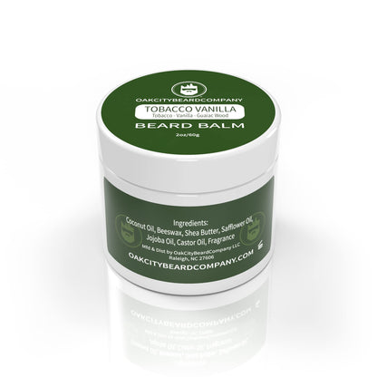 Oak City Beard Company - Tobacco Vanilla - 2 Ounce - Beard Balm - Tobacco - Vanilla - Guaiac Wood - Beard Conditioner