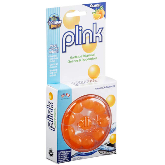 COMPAC HOME Plink Garbage Disposal Cleaner and Deodorizer, Air Fresheners for Garbage Disposal, Orange Scent, Home Cleaning Products for Kitchen Sink and Clogged Drains, Pack of 2 - 40 Count Total