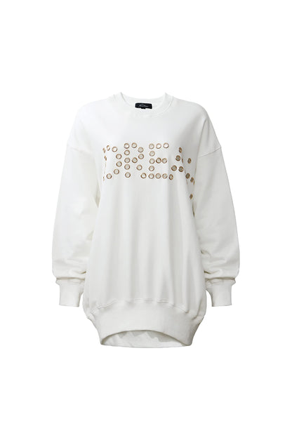 Pantora Dream Grommet Sweatshirt, Off White, Small