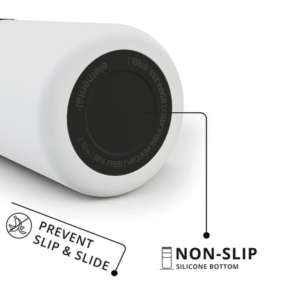 Elemental Artisan Insulated Tumbler, Triple Wall Coffee Travel Tumbler, Reusable Stainless Steel Coffee Tumbler with Ceramic Lid, Thermal Coffee Cups for Hot (6 Hrs) & Cold (18 Hrs) 16oz - Matte White