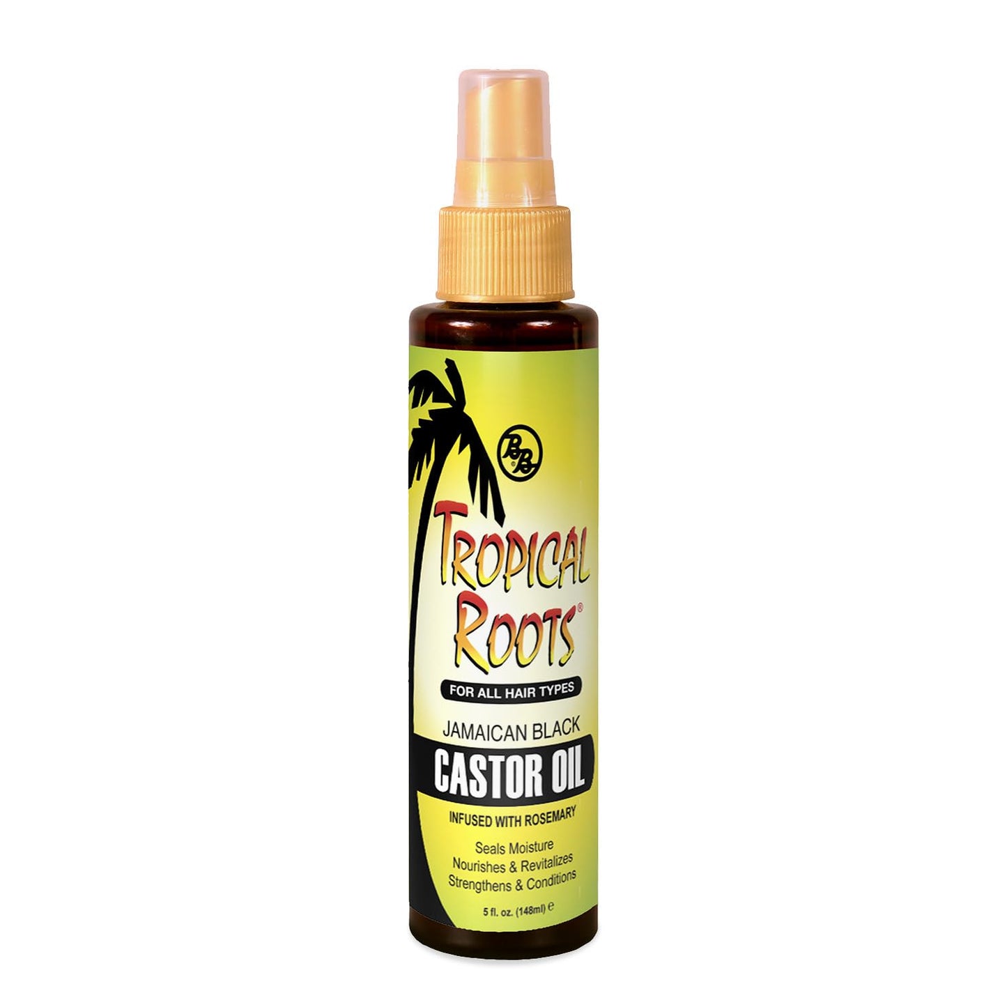 Bronner Bros Tropical Roots Jamaican Black Castor Oil with Rosemary Oil for Healthy Hair Growth - Deeply Nourishes, Strengthens, Soothes & Revitalizes Hair & Scalp - Adds Moisture & Shine - 5oz