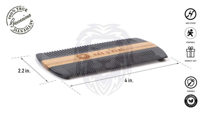 Premium Natural Ox horn and Sandalwood Beard Comb Dual-Action | Double Sided Beard & Mustache Comb with Brown Protective Case | Perfect Grooming Companion & Gift for Men – by Man & Mane