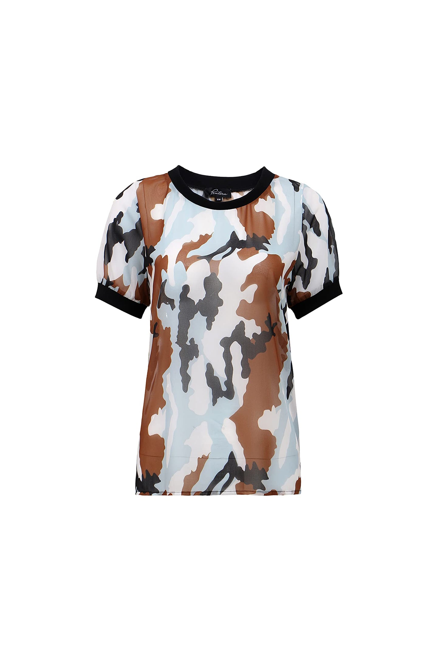 Pantora Women's Tracie Chiffon Tee, Camo print, Small