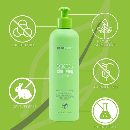Edge Entity Peppermint oil Shampoo- Extremely Deep Cleanse and Clarifying Shampoo, Cleansing Treatment for 4A-4C hair types, for Women- 8 oz