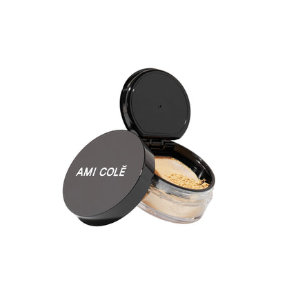 Ami Colé Skin Melt Talc-Free Loose Setting Powder Deep Medium, face powder, makeup, finishing powder, lightweight