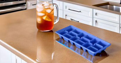 COMPAC HOME Ice Cube Tray - Ocean Blue - Food Storage, Portion Control, Dishwasher Safe, Makes 15 Cubes