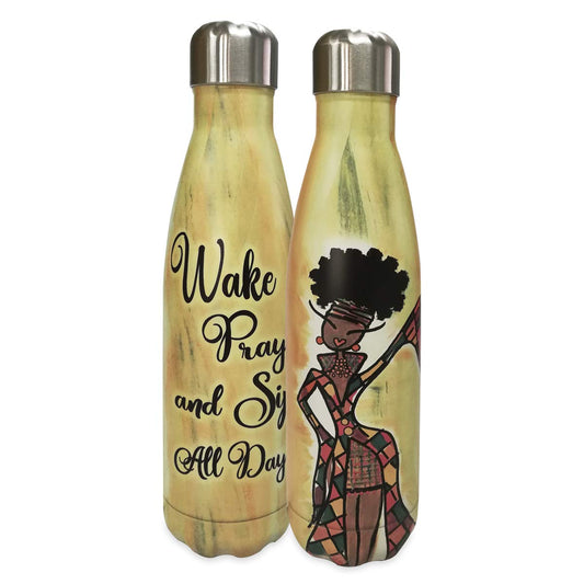 Shades of Color Stainless Steel Bottle, Wake Pray and Sip All Day, 10 x 10.5 inches (SSB150), Multicolor, 17 fl oz