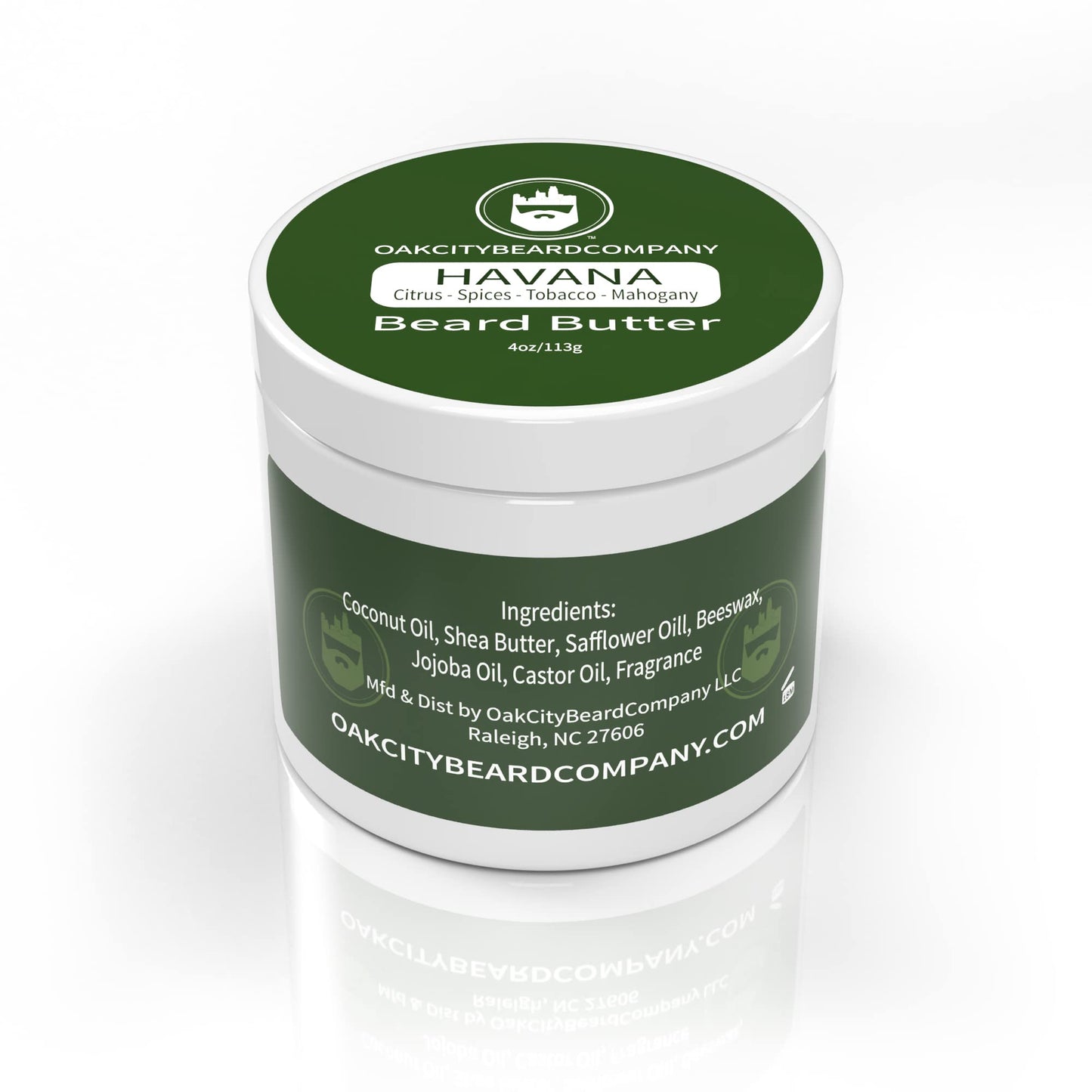 Oak City Beard Company - Havana - 4 Ounce - Beard Butter - Citrus - Spices - Tobacco - Beard Conditioner