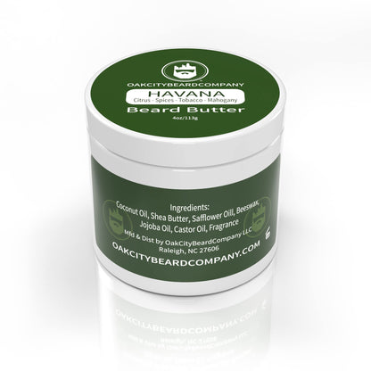 Oak City Beard Company - Havana - 4 Ounce - Beard Butter - Citrus - Spices - Tobacco - Beard Conditioner