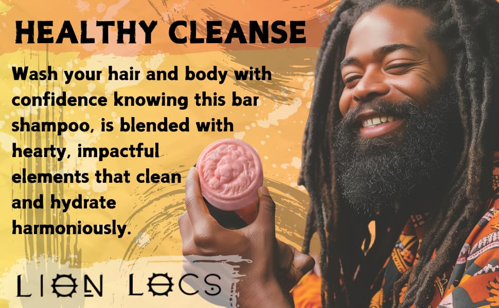 Lion Locs Shampoo Bar & Conditioner - Works for All Hair Types - Dreadlocks, Microlocs, Sisterlocks, Wicks, Brotherlocks, Braids | Build Up & Residue Free (5oz)