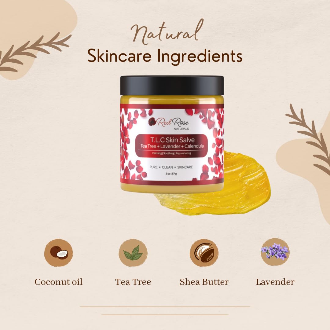 Red Rose Naturals TLC Skin Salve with Calendula | Tea Tree & Lavender