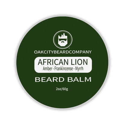 OakCityBeardCo. - African Lion - 2 Ounce - Beard Balm - Amber - Frankincense - Myrrh - Sandalwood - Patchouli - Beard Conditioner