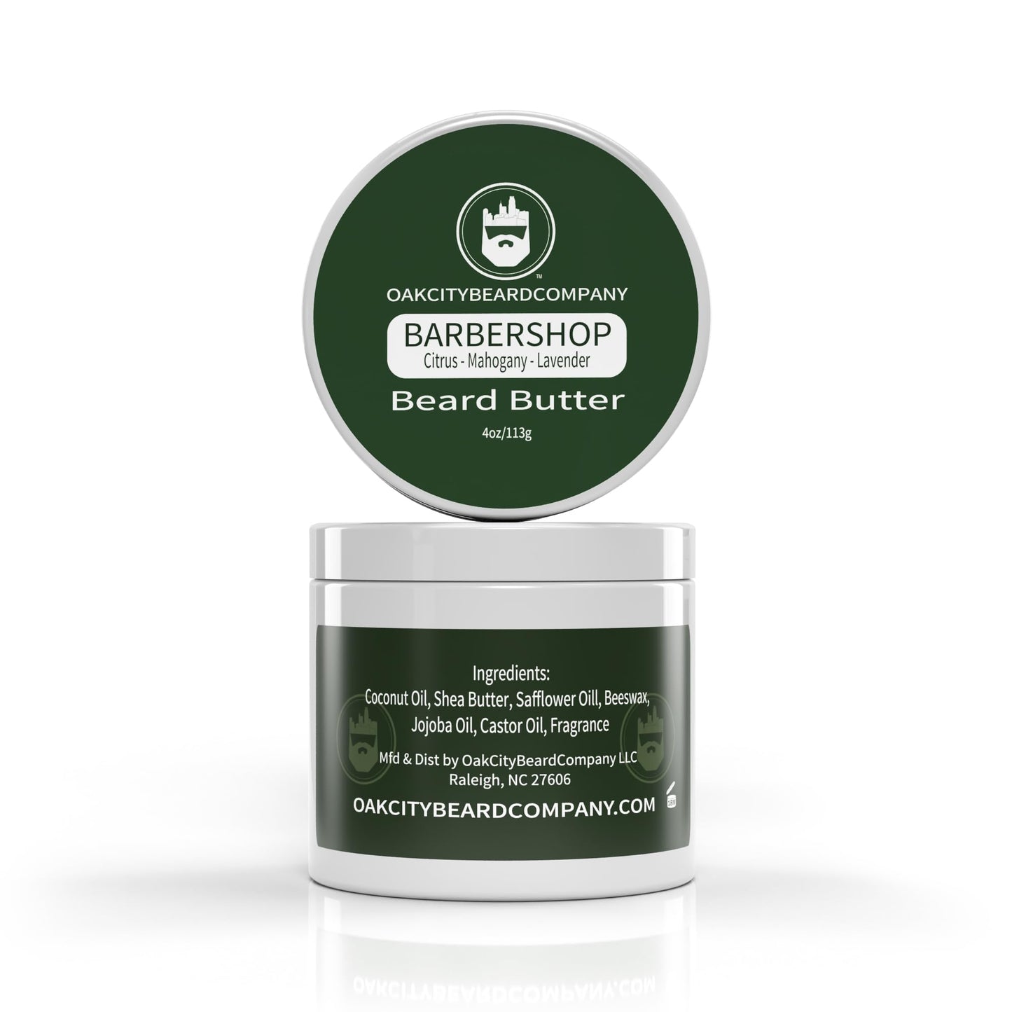 Oak City Beard Company - BarberShop - 4 Ounce - Beard Butter - Beard Conditioner - Citrus - Mahogany - Green Notes - Lavender