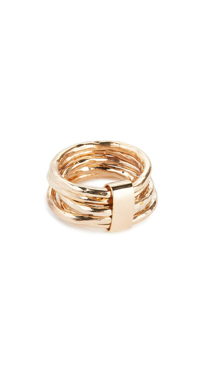 Soko Women's Nyundo Stacking Rings, Gold, 7