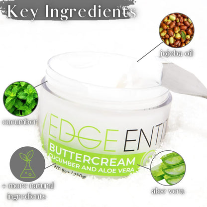 Edge Entity Buttercream Moisturizer - Aloe Vera & Cucumber for Hydrating and Thickening Kinky, Curly, Coily 4A-4C Hair Types and All Hair Textures, Volumizing for Fine Hair - 8 oz